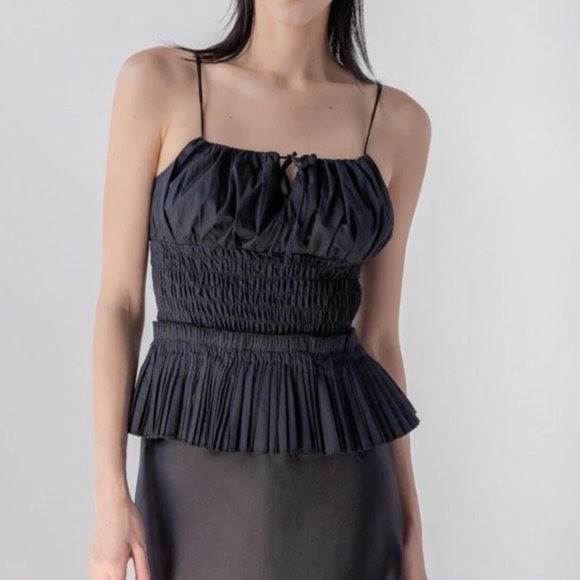 Peplum Adjustable Spaghetti Strap Top | Amy Lynn London - Picture 1 of 5
